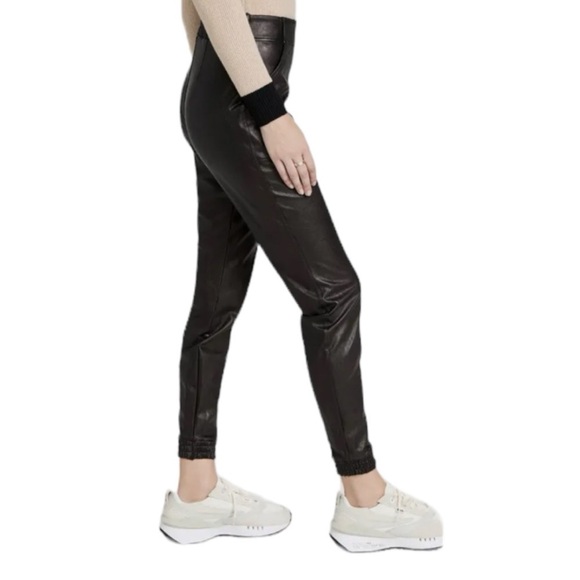 Spanx Women’s Black Leather Like Jogger Rise High - Picture 6 of 17
